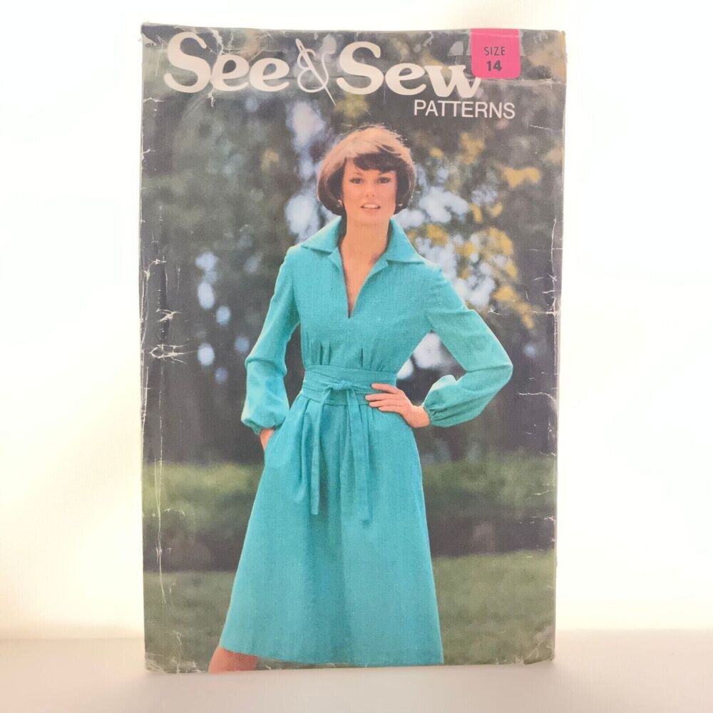 #7564 See and Sew Misses Dress and Sash Sewing Pattern Size 8-16